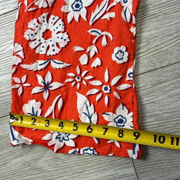 Zara Linen Blend Floral Printed Pants Trousers High Rise Wide Leg Size Small - Picture 13 of 16